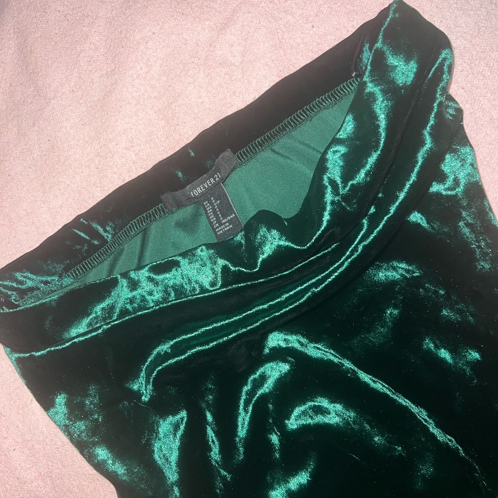 Velvet Green Tube Maxi Dress